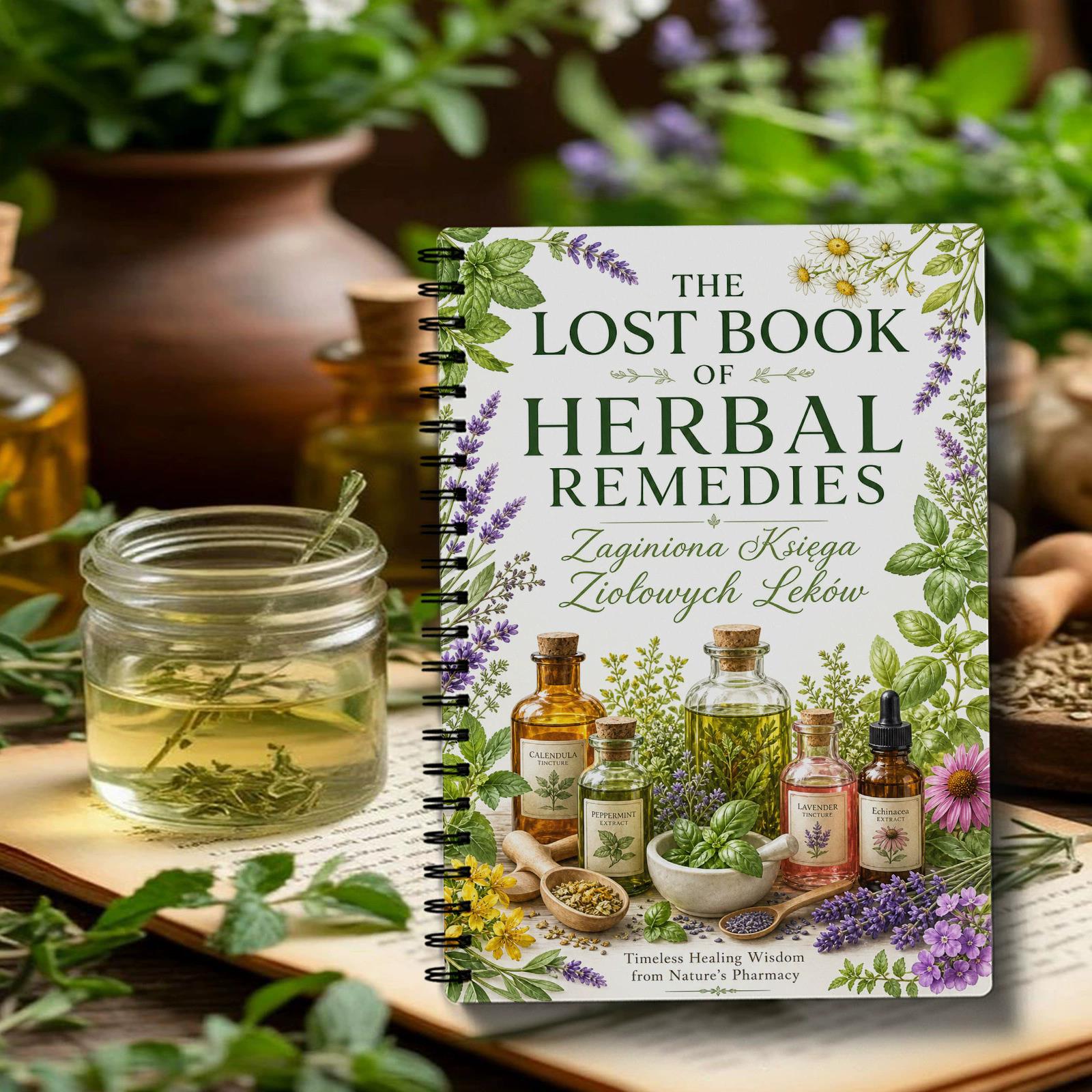 Natural Herbal Wellness - Cuaderno Espiral de Remedios Herbales, Edición