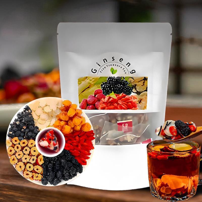 Natural Herbal Wellness - Té de Ginseng Cinco Tesoros, Impulso