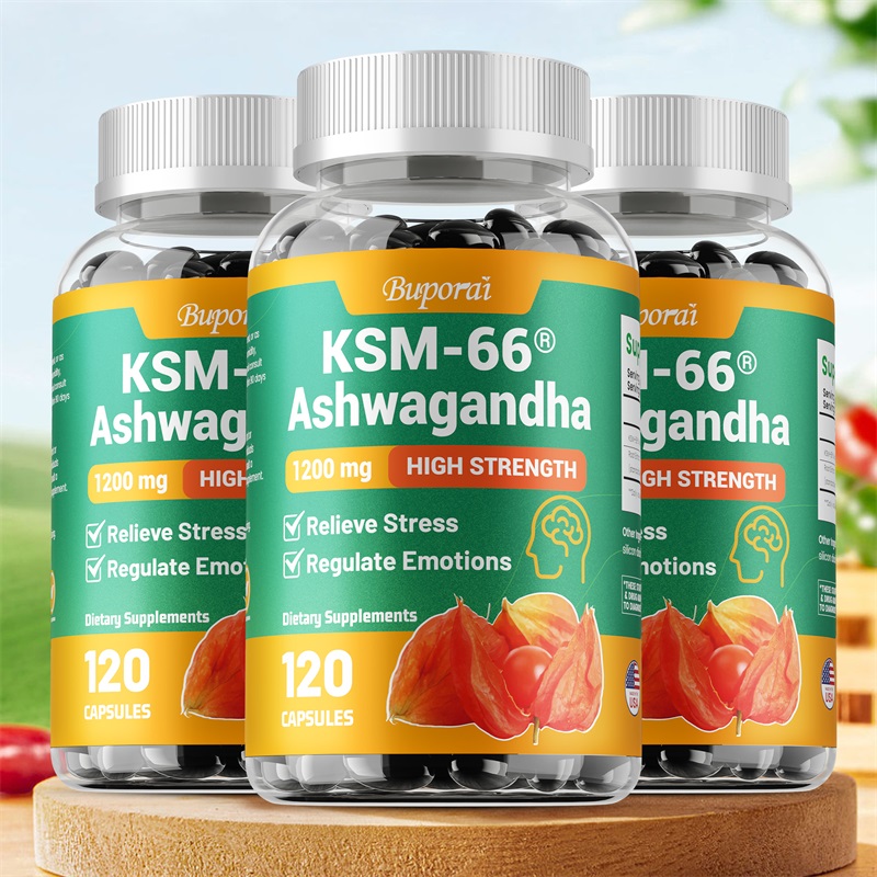 Tulsi Holy Basil - KSM-66 Cápsulas de extractos de Ashwagandha:
