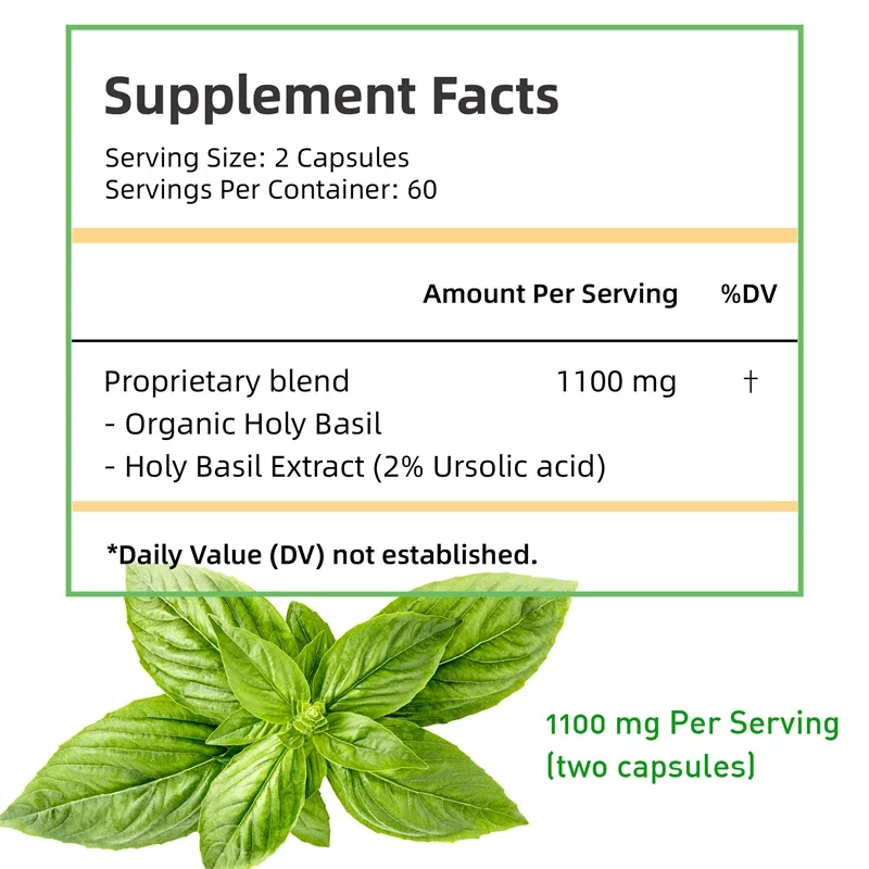 Cápsulas de albahaca sagrada:  - Tulsi Holy Basil reseña y precio