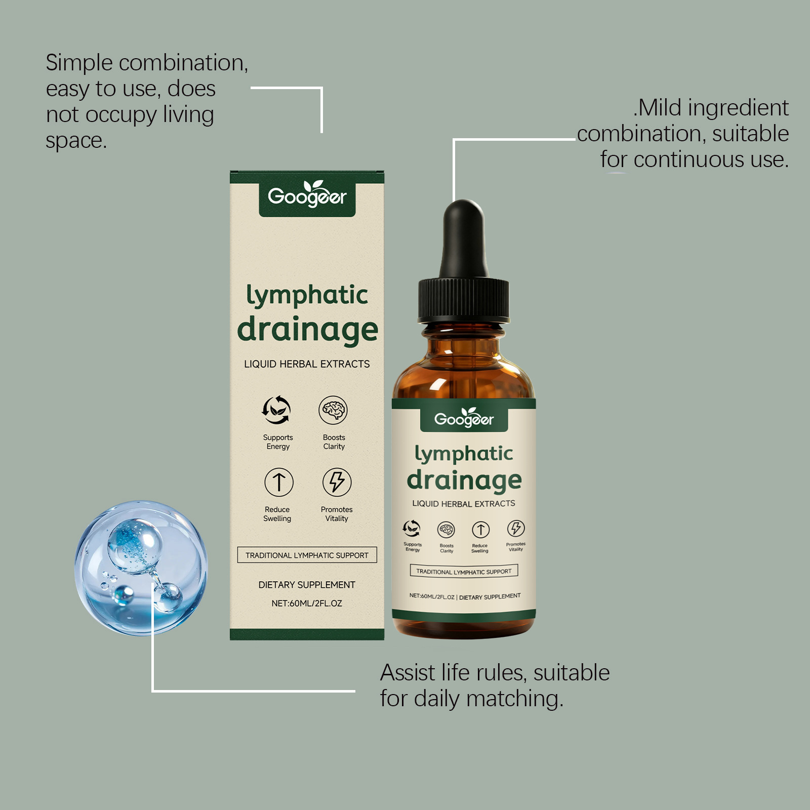 Gotas para Drenaje Linfático 1 - Natural Herbal Wellness reseña y precio